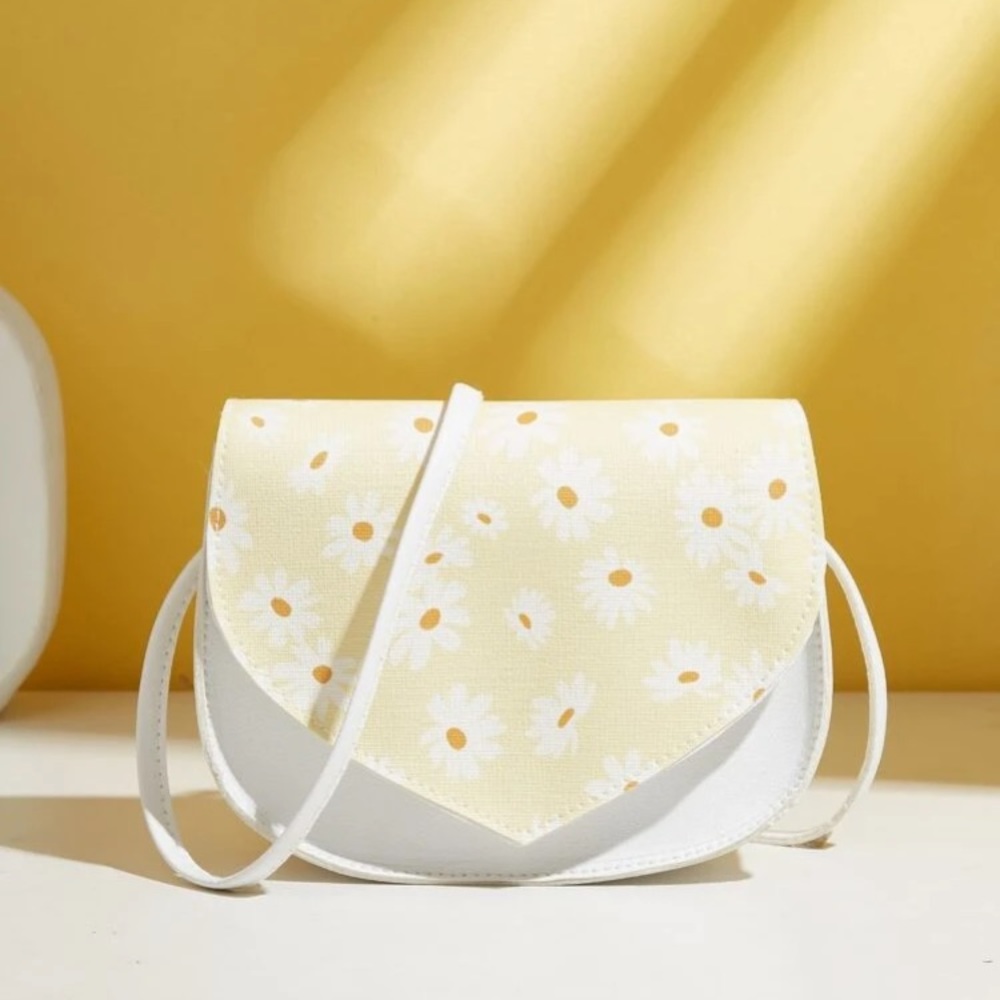 Floral Graphic Flap Saddle Bag